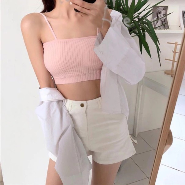 Dame bralette-bh i bomuld rosa