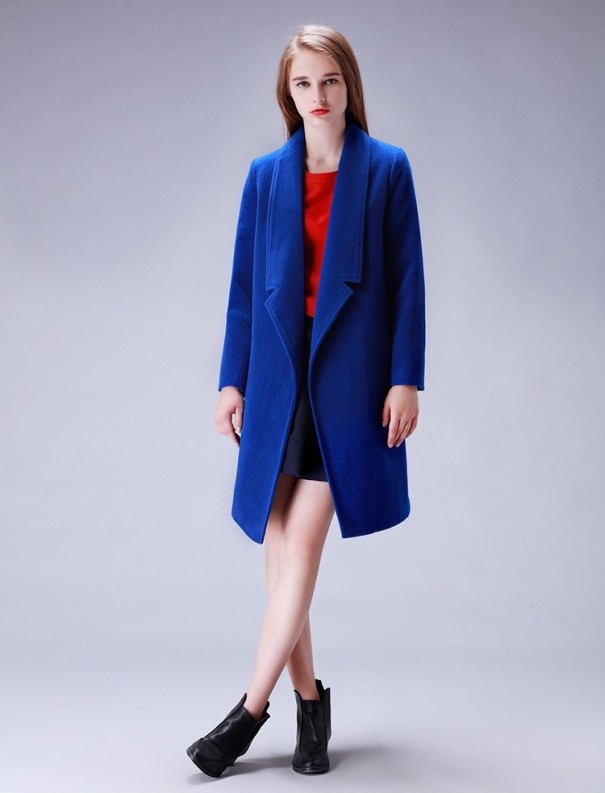 Dame cardigan i kashmir J2545 blå M