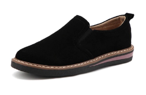 Dame Chelsea-loafers i ruskind J1763 sort 35