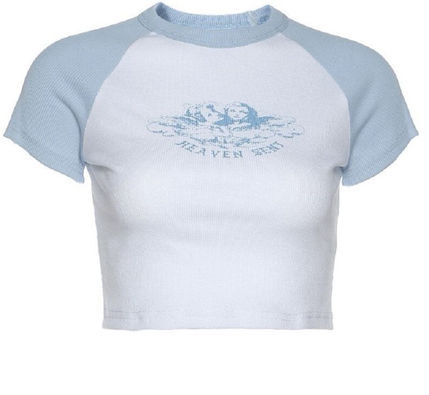 Dame crop top med engle A1224 M