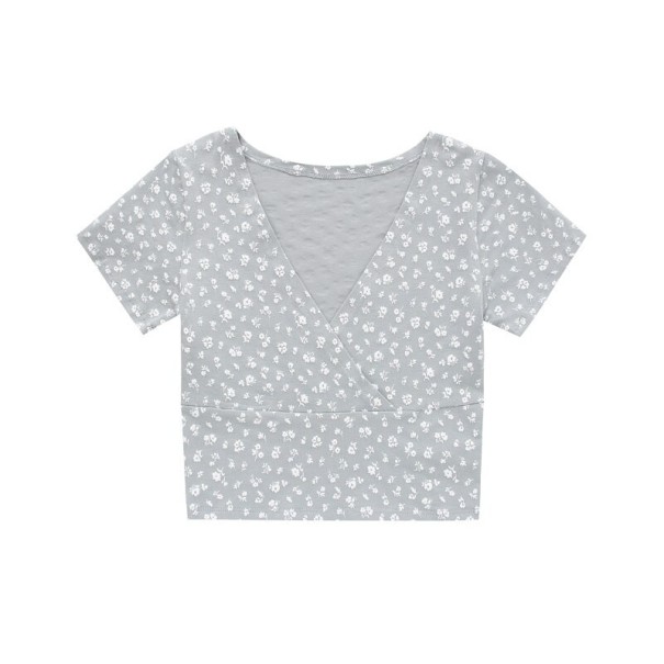 Dame crop top med høj halsudskæring B364 S 4