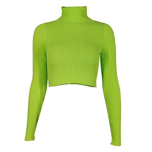 Dame crop top med rullekrave G359 XS