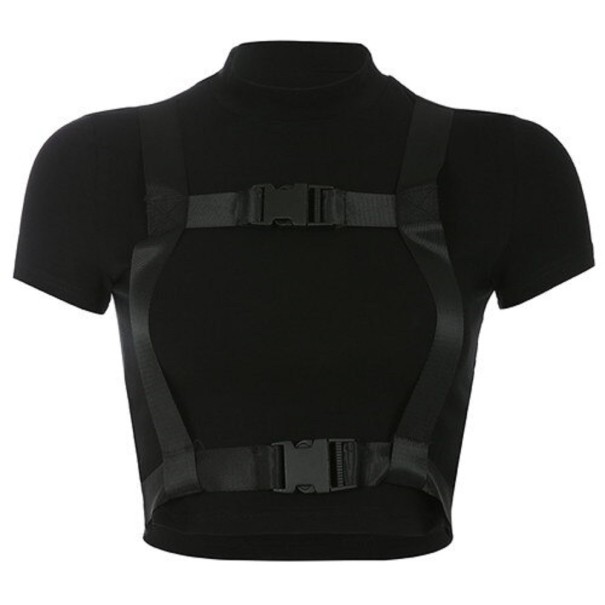 Dame crop top med stropper M
