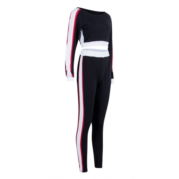 Dame crop top og joggingbukser B1005 sort XS