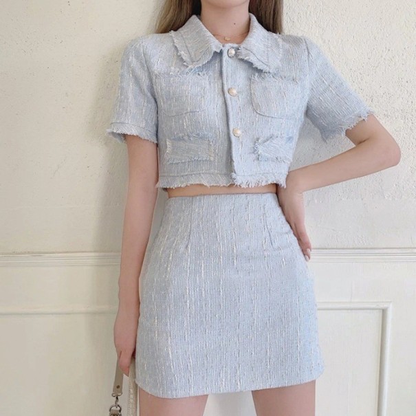 Dame crop top og nederdel B1114 XS