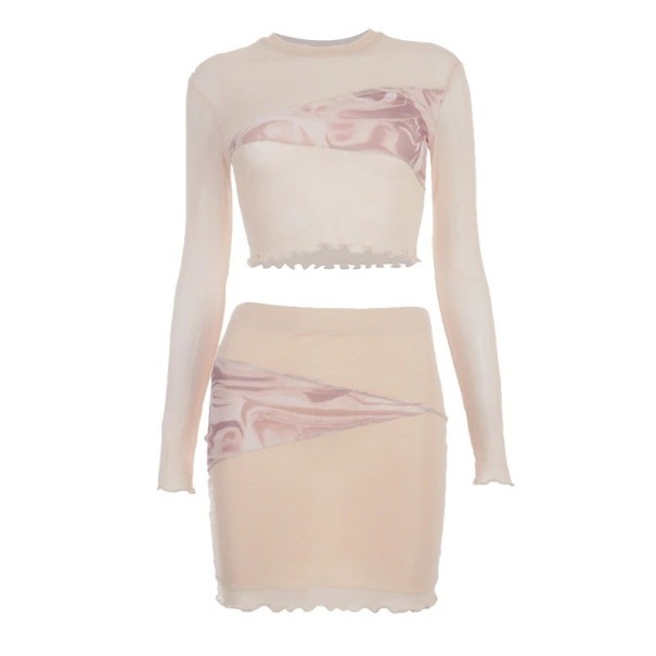 Dame crop top og nederdel B1218 M