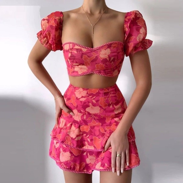 Dame crop top og nederdel B902 XS