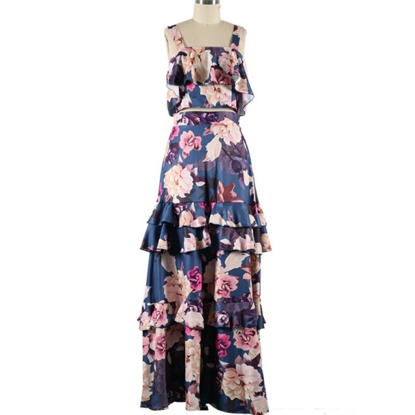 Dame crop top og nederdel B959 L