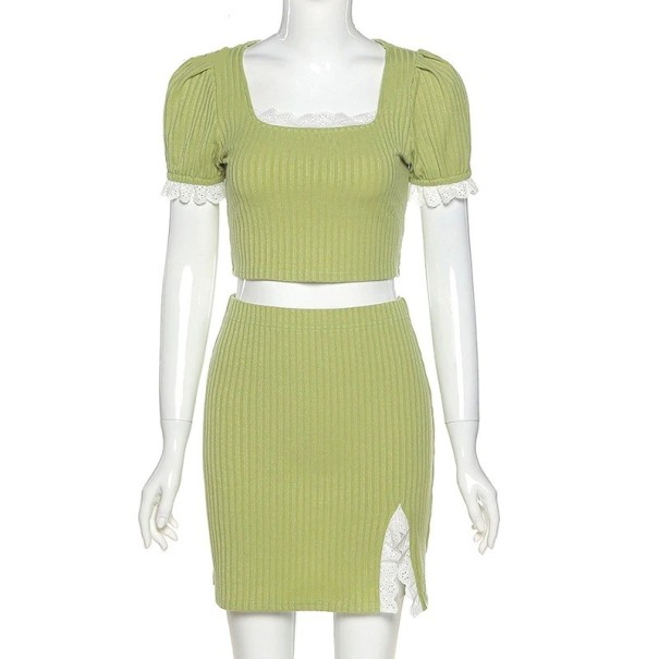 Dame crop top og nederdel B997 M
