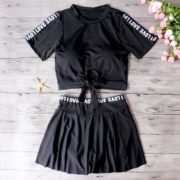 Dame crop top og nederdel P964 L 2