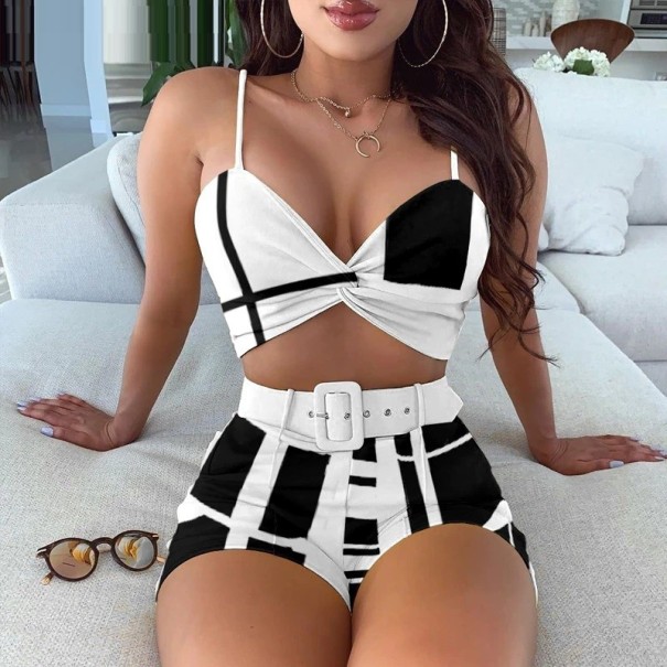 Dame crop top og shorts B1159 L