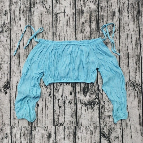 Dame crop top P988 blå