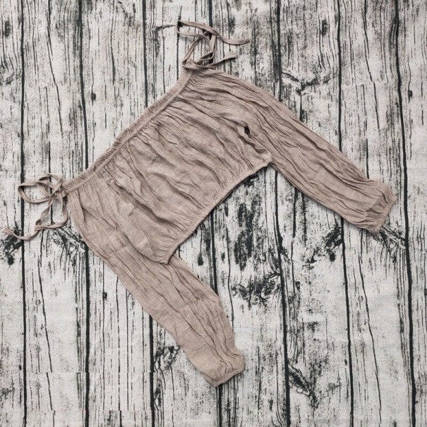 Dame crop top P988 lysebrun