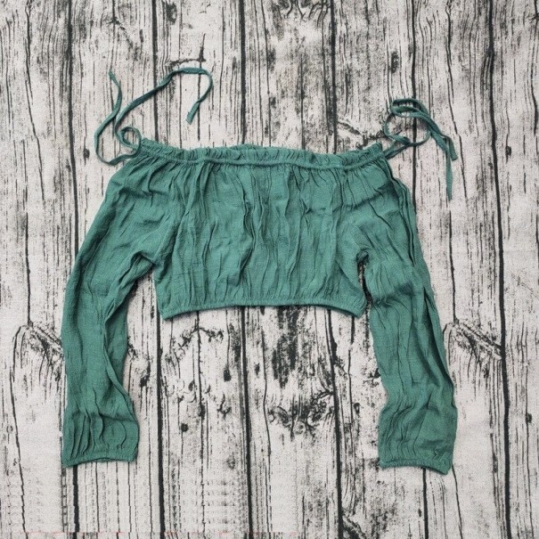 Dame crop top P988 mørkegrøn