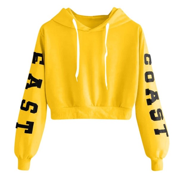 Dame cropped sweatshirt B9 gul S