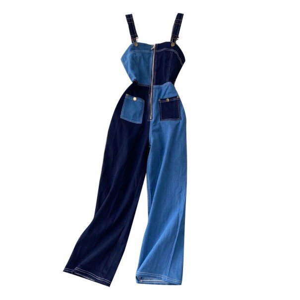 Dame denim jumpsuit med lynlås A2585 L