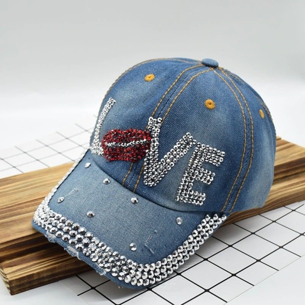 Dame denim kasket T178 blå