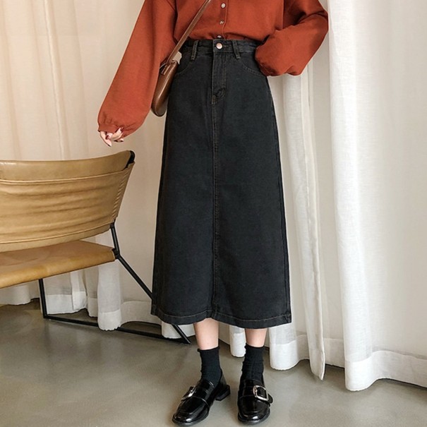 Dame denim midi nederdel G125 S