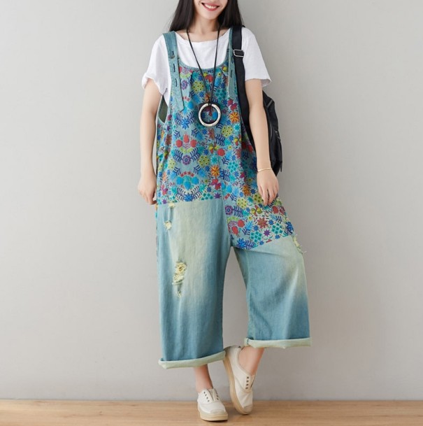 Dame denim overalls A2896 lyseblå