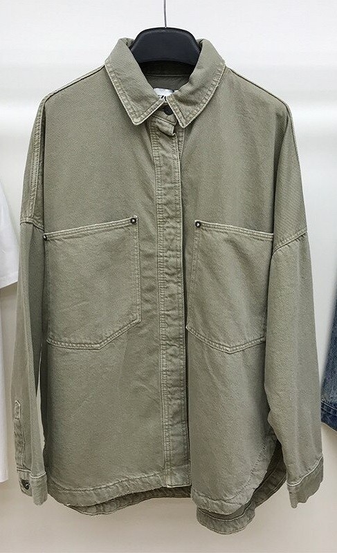 Dame denimjakke P1881 armygrøn S