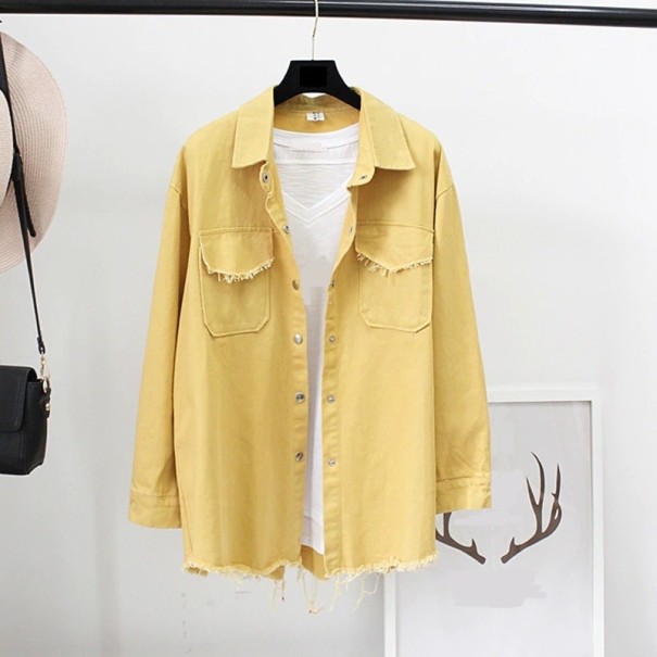 Dame denimjakke P1894 gul L