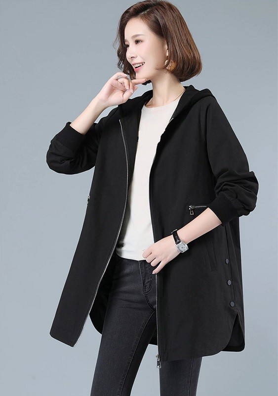 Dame efterårsjakke P1410 sort XL