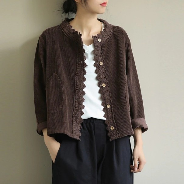Dame efterårsjakke P2505 brun XL