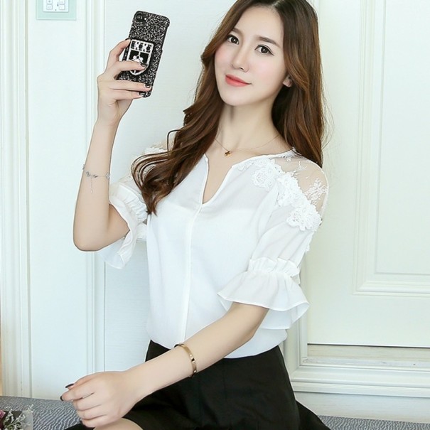 Dame elegant bluse Heather hvid M