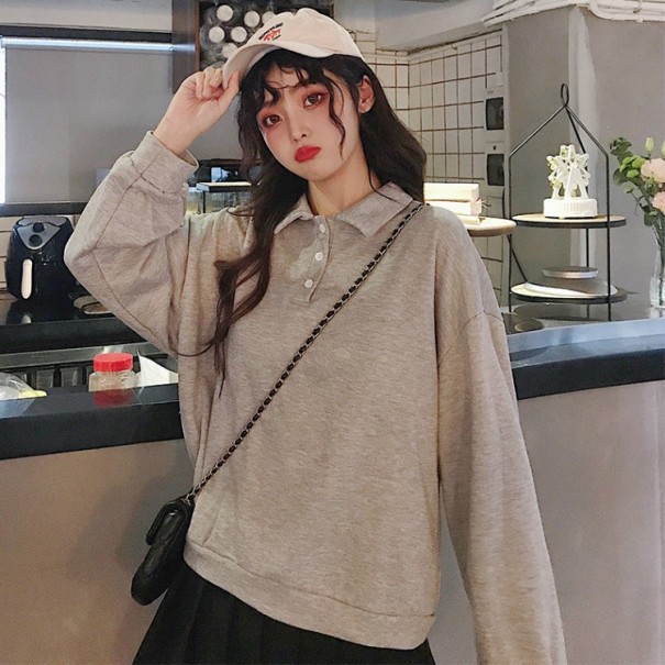 Dame fleece sweatshirt grå M