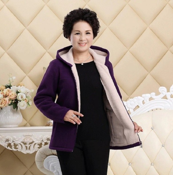 Dame fleece sweatshirt P1811 mørkelilla XL