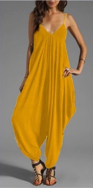 Dame harem jumpsuit A2015 gul S