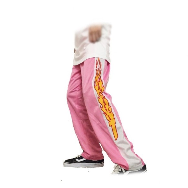 Dame joggingbukser med flammer rosa L