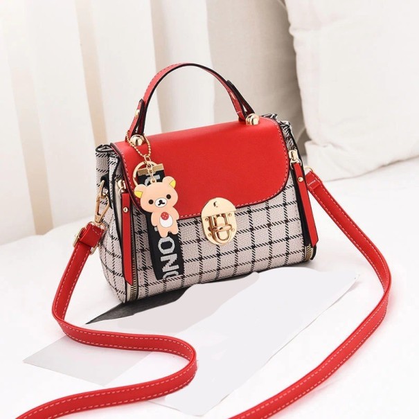 Dame læder crossbody taske M796 rød
