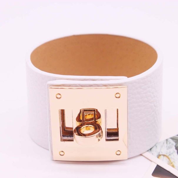 Dame læderarmbånd H368 hvid