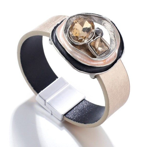 Dame læderarmbånd H484 beige