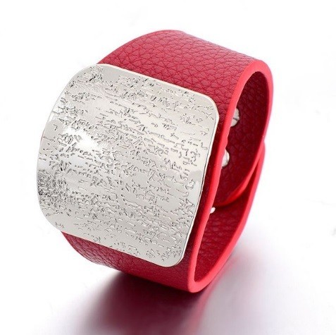 Dame læderarmbånd J2852 rød