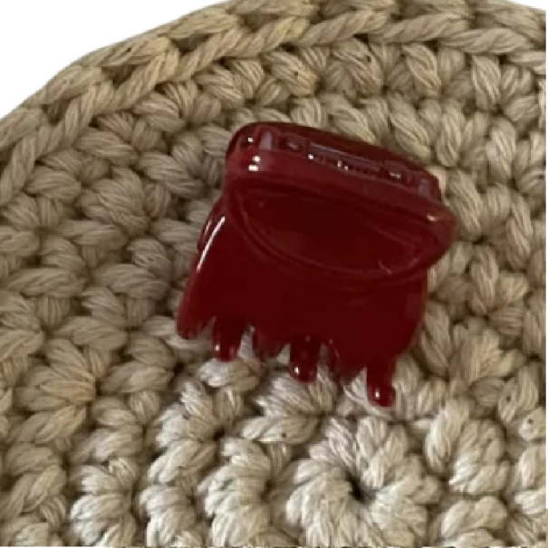 Dame mini hårklemme Rød Lille hårspænde til at samle hårstrå Praktisk elegant tilbehør til hverdagens frisurer 1
