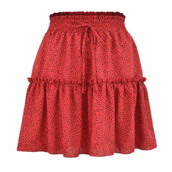 Dame mini nederdel med polkaprikker A1156 rød M