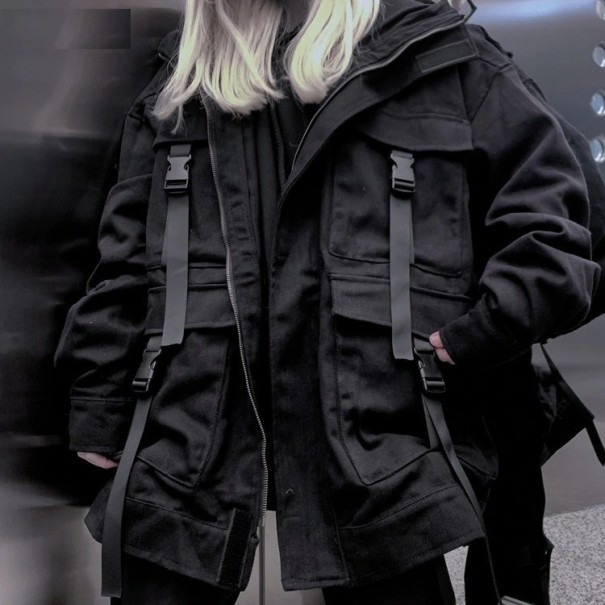 Dame oversized jakke, sort 1