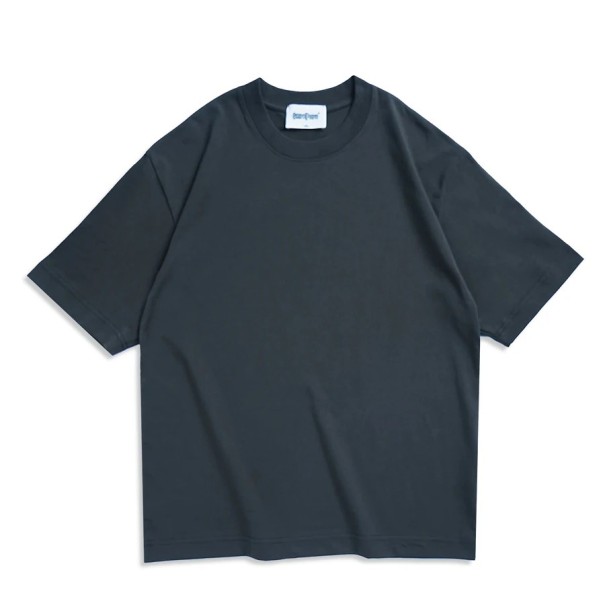 Dame Oversized Kortærmet T-shirt Ensfarvet Løs O-hals T-shirt Afslappet Oversized Pasform Rulleærmer Komfortabel Mode grå S