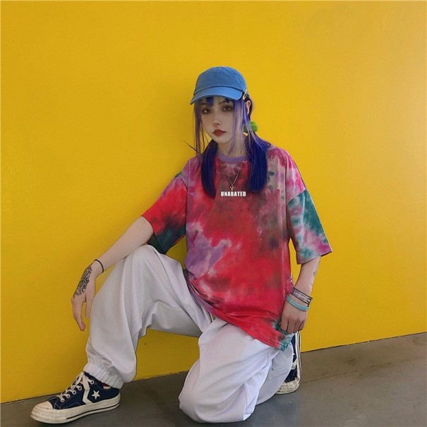 Dame oversized T-shirt A1092 rød