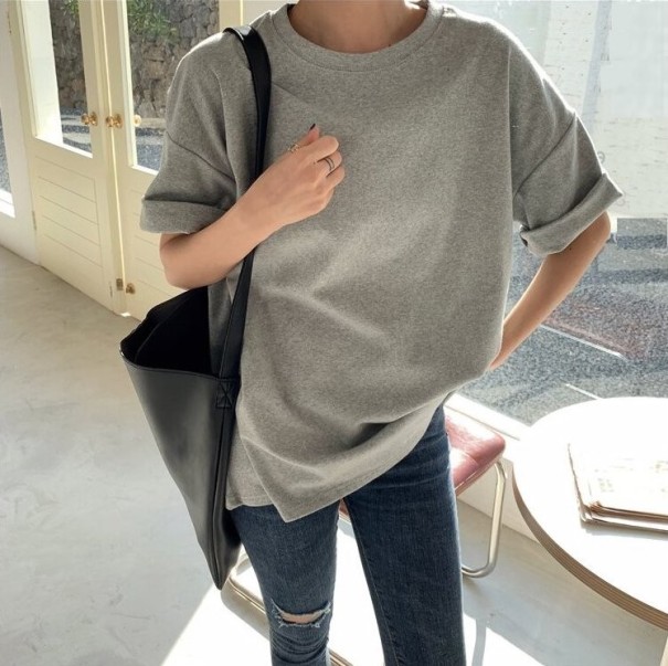 Dame oversized T-shirt B103 grå