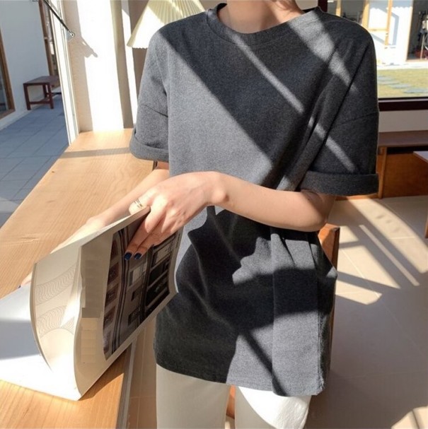 Dame oversized T-shirt B103 mørkegrå