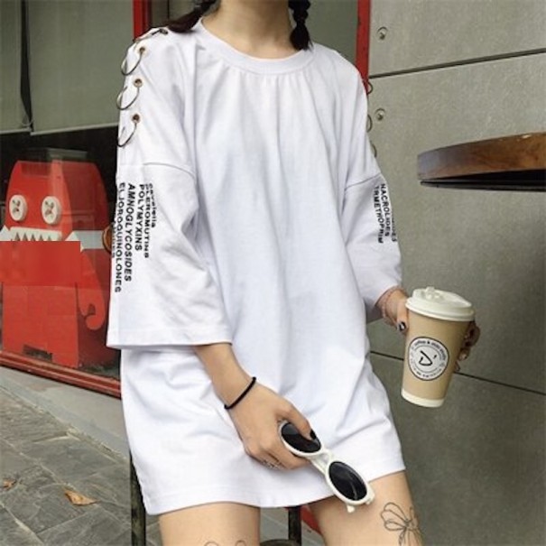 Dame oversized T-shirt B183 hvid