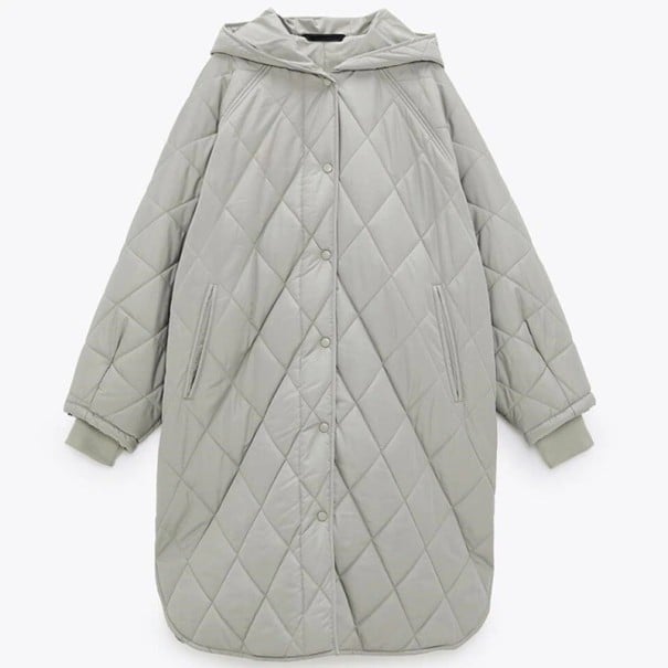 Dame oversized vinterjakke P2202 grå L