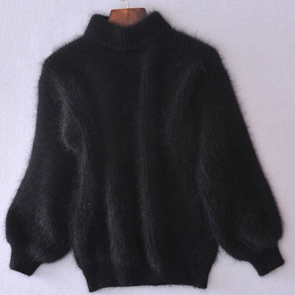 Dame pelset rullekrave sort