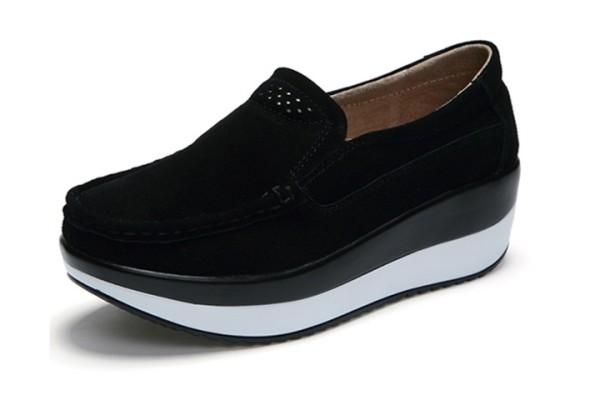 Dame plateauloafers sort 42