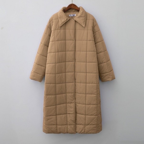 Dame quiltet frakke P1461 lysebrun L