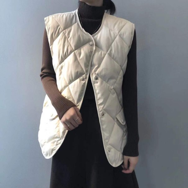 Dame quiltet vest P2181 beige XL