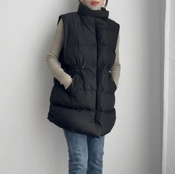 Dame quiltet vest P2211 sort S